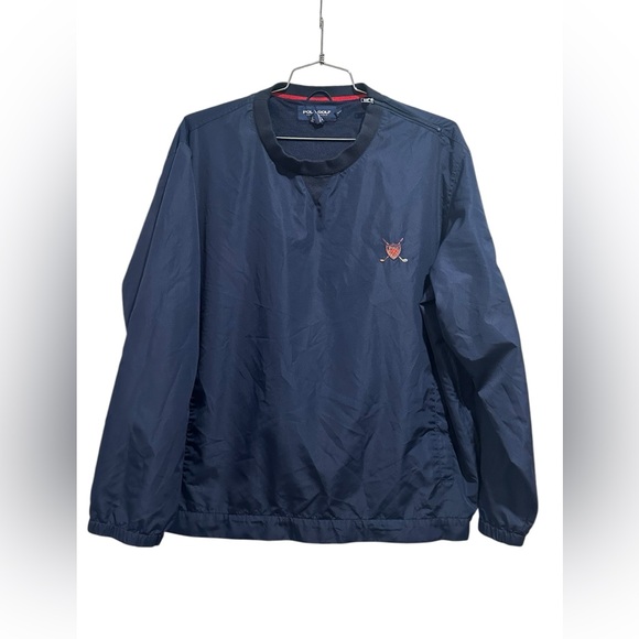 Vintage Ralph Lauren Polo Golf Navy Blue Windbreaker Mens Size Large - Picture 2 of 16